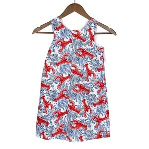 Tommy Bahama Girls Lobster Print Dress Size 6 Nautical Coastal Preppy Summer NWT